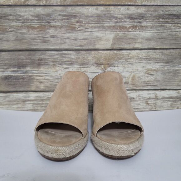 Stuart Weitzman Marabella Tan Nude Suede Espadrille Wedge Sandals Size 8.5 - Picture 3 of 13